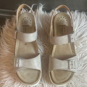 Mobils by Mephisto Metallic Beige Comfort Sandals